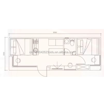 Contenedor de dormitorio de lujo prefabricado con certificación CE de la UE Panel de sándwich para el hogar Estudio Casa de hotel Color personalizado