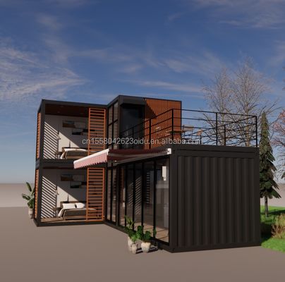 Diseño Estructura de acero Villa modular fácil de montar Casa moderna Contenedor de lujo Casas prefabricadas Contenedor de paquete plano