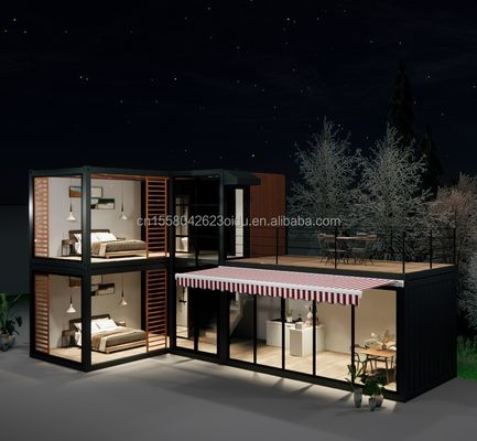 Diseño Estructura de acero Villa modular fácil de montar Casa moderna Contenedor de lujo Casas prefabricadas Contenedor de paquete plano