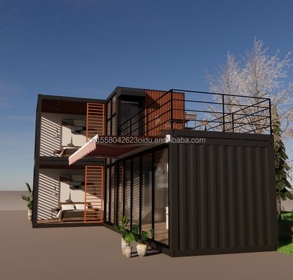 Diseño Estructura de acero Villa modular fácil de montar Casa moderna Contenedor de lujo Casas prefabricadas Contenedor de paquete plano