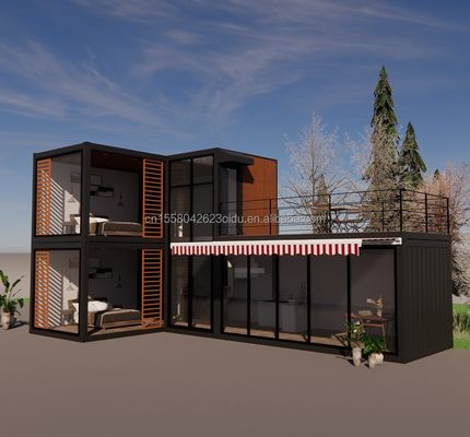 Diseño Estructura de acero Villa modular fácil de montar Casa moderna Contenedor de lujo Casas prefabricadas Contenedor de paquete plano