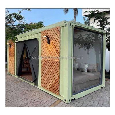 Jardines de aleación de aluminio 20ft40ft 2 dormitorio Contenedor Puerta de vidrio Prefabricado Contenedor de vida Casa de hogar Estudio para estudio
