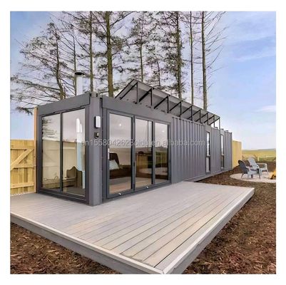 Jardines de aleación de aluminio 20ft40ft 2 dormitorio Contenedor Puerta de vidrio Prefabricado Contenedor de vida Casa de hogar Estudio para estudio
