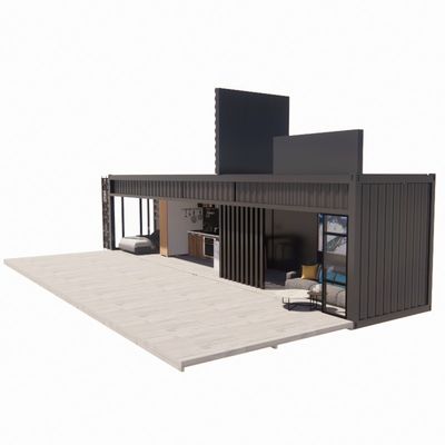 Pared 50/75/100mm Panel de sándwich de onda Casa portátil Hogares móviles Prefabricados Contenedor de envío Barras de aleación de aluminio Ventanas
