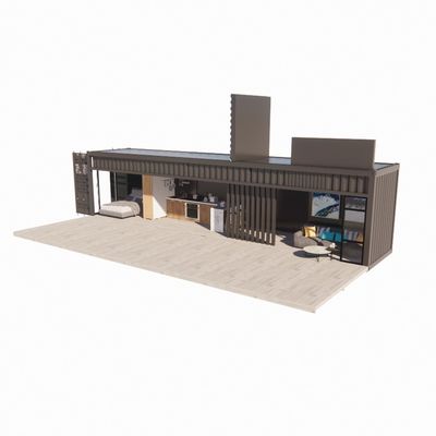 Pared 50/75/100mm Panel de sándwich de onda Casa portátil Hogares móviles Prefabricados Contenedor de envío Barras de aleación de aluminio Ventanas
