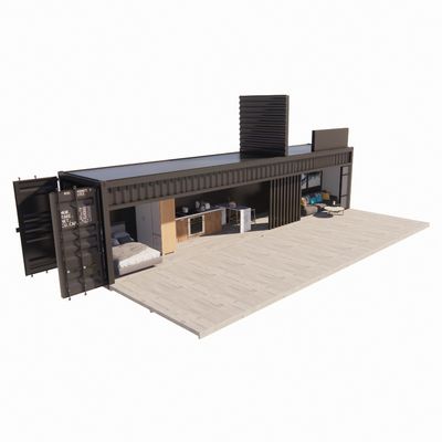 Pared 50/75/100mm Panel de sándwich de onda Casa portátil Hogares móviles Prefabricados Contenedor de envío Barras de aleación de aluminio Ventanas