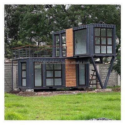 Jardines de aleación de aluminio 20ft40ft 2 dormitorio Contenedor Puerta de vidrio Prefabricado Contenedor de vida Casa de hogar Estudio para estudio