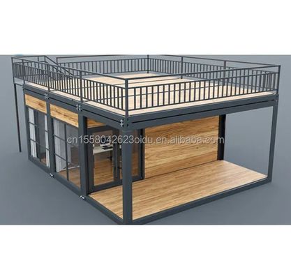 Desmontable Extensible 20 pies Jardín Hotel Casa móvil Estudio de madera Contenedor plano para el hotel Estrutura de acero Marco soldado