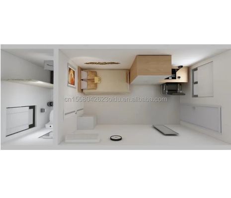 Desmontable Extensible 20 pies Jardín Hotel Casa móvil Estudio de madera Contenedor plano para el hotel Estrutura de acero Marco soldado
