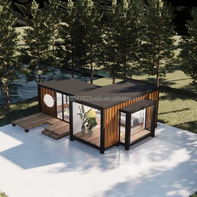 Diseño moderno de lujo Pared de vidrio Prefab Container House StrayBirds Casa modular prefabricada Hotel para Villa Resort