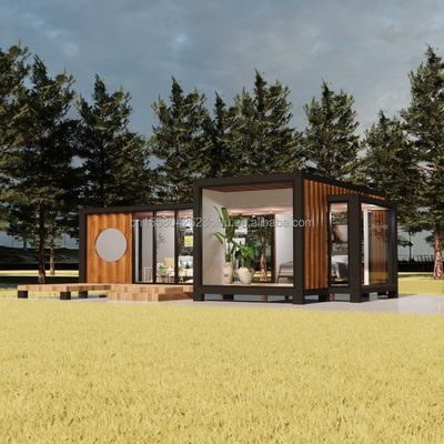 Diseño moderno de lujo Pared de vidrio Prefab Container House StrayBirds Casa modular prefabricada Hotel para Villa Resort