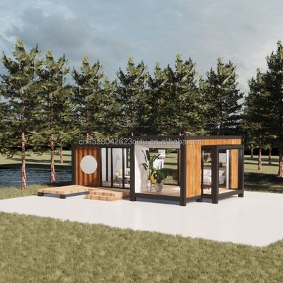 Diseño moderno de lujo Pared de vidrio Prefab Container House StrayBirds Casa modular prefabricada Hotel para Villa Resort