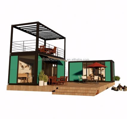 Hotel Casa de contenedores con tubos cuadrados de acero galvanizado estructura principal y 2 o 3 dormitorios