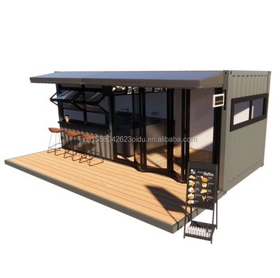 Tienda 20ft Prefabricado Bar de contenedores con 50/75/100mm Wave panel de sándwich Paredes portátiles y fáciles de instalar