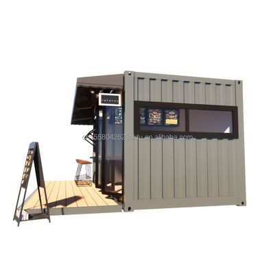 Tienda 20ft Prefabricado Bar de contenedores con 50/75/100mm Wave panel de sándwich Paredes portátiles y fáciles de instalar