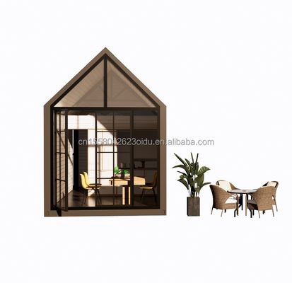 Casa de madera triangular de 20 pies plegable de envío con paneles de sandwich de onda de 100 mm Paredes y ventanas de aleación de aluminio
