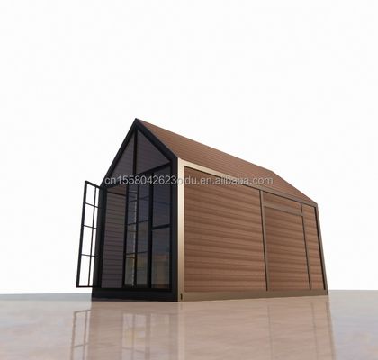 Casa de madera triangular de 20 pies plegable de envío con paneles de sandwich de onda de 100 mm Paredes y ventanas de aleación de aluminio