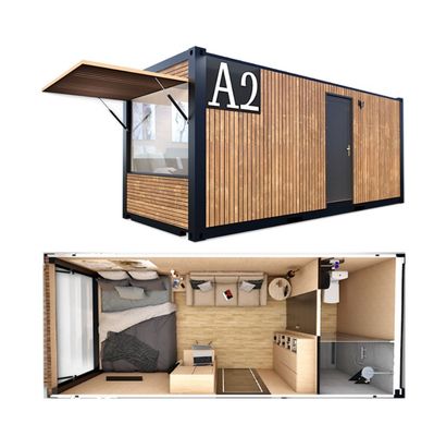 Casa prefabricada para jardín de 20 pies envasado plano envasado de madera Oficina Hoteles casas de contenedores