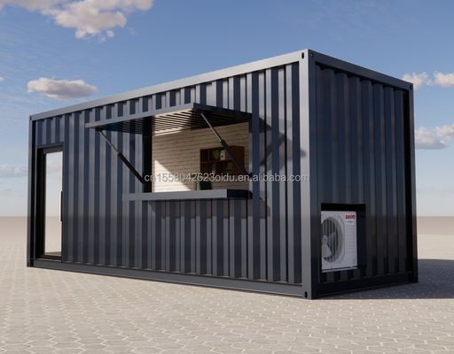 Contenedor de envío prefabricado de 20 pies Pop Up Cafetería Restaurante Bar de contenedores móviles con diseño y estilo de baño moderno