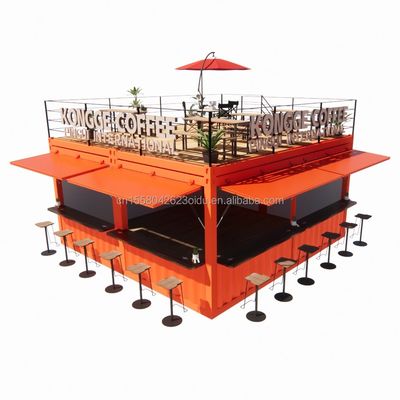 Tienda Mini de 20 pies Tienda emergente Contenedor Bar Stand con diseño modular robusto y panel de sandwich de onda de pared 50/75/100 mm
