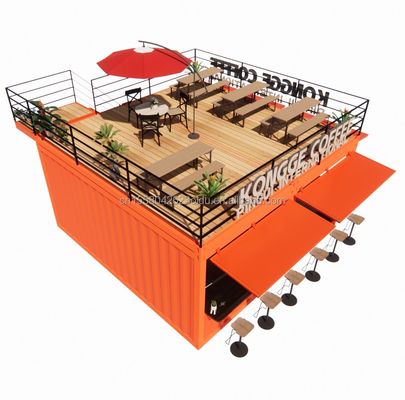 Tienda Mini de 20 pies Tienda emergente Contenedor Bar Stand con diseño modular robusto y panel de sandwich de onda de pared 50/75/100 mm