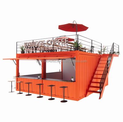 Tienda Mini de 20 pies Tienda emergente Contenedor Bar Stand con diseño modular robusto y panel de sandwich de onda de pared 50/75/100 mm