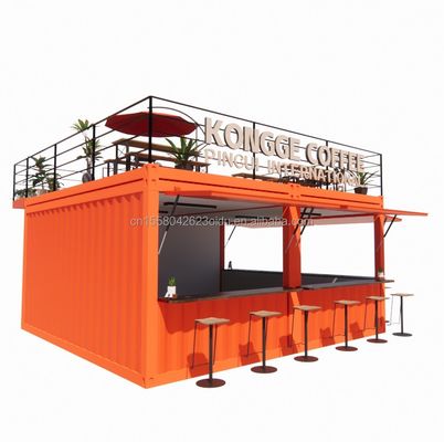 Tienda Mini de 20 pies Tienda emergente Contenedor Bar Stand con diseño modular robusto y panel de sandwich de onda de pared 50/75/100 mm