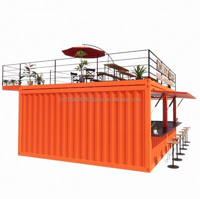 Tienda Mini de 20 pies Tienda emergente Contenedor Bar Stand con diseño modular robusto y panel de sandwich de onda de pared 50/75/100 mm