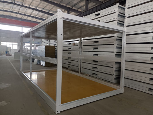 50/75/100mm Panel de sándwich de onda 20 pies embalaje plano carpeta rápida contenedor remolque para sus necesidades B2B