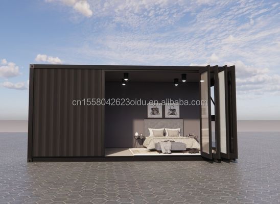 Instalación fácil Contenedor de envío prefabricado de 20 pies Casas con baño y pared Panel de sándwich de onda 50/75/100 mm