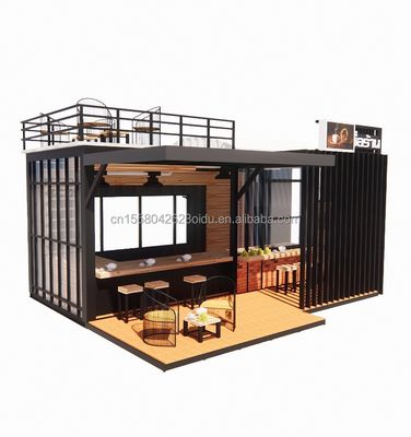 Ventanas prefabricadas de aleación de aluminio Envío Mobile Cafetería Bar Container Tiendas para diseño personalizable