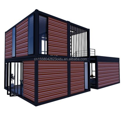 Tubos cuadrados de acero galvanizado 40 pies 20 pies Dormitorio de lujo Gran estudio de vidrio Casa móvil para vivir en diseño personalizado