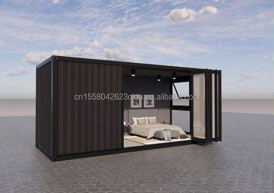 Instalación fácil Contenedor de envío prefabricado de 20 pies Casas con baño y pared Panel de sándwich de onda 50/75/100 mm
