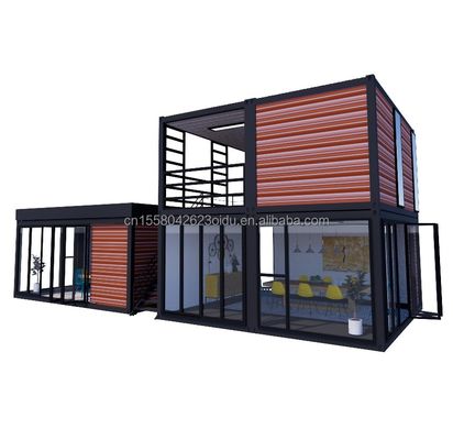 Tubos cuadrados de acero galvanizado 40 pies 20 pies Dormitorio de lujo Gran estudio de vidrio Casa móvil para vivir en diseño personalizado