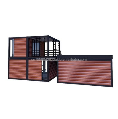 Tubos cuadrados de acero galvanizado 40 pies 20 pies Dormitorio de lujo Gran estudio de vidrio Casa móvil para vivir en diseño personalizado