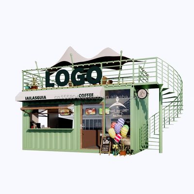 Contenedor prefabricado de 20 pies de acero galvanizado para restaurante de color personalizado