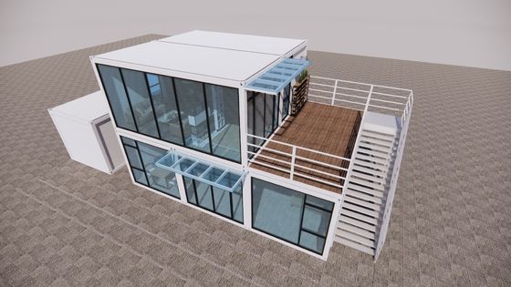 Diseño moderno de lujo Prefabricado Contenedor de paquete plano Cocinas de hotel con 50/75/100mm de onda paneles de sándwich