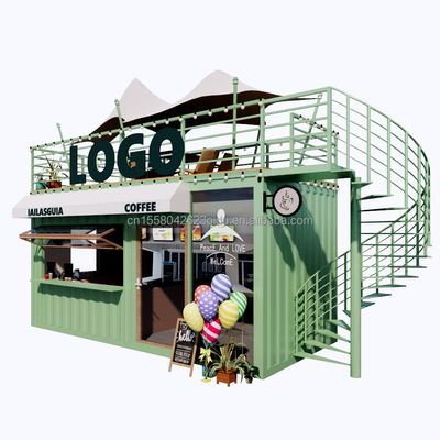 Contenedor prefabricado de 20 pies de acero galvanizado para restaurante de color personalizado