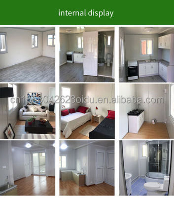Casas de contenedores prefabricadas plegables con diseño moderno y ventanas de aleación de aluminio