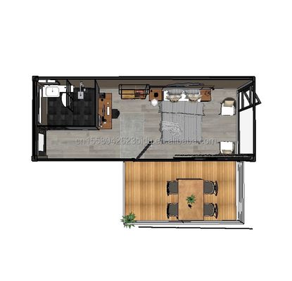 Contenedor plegable hecho de tubos cuadrados de acero galvanizado y color personalizado para un montaje fácil