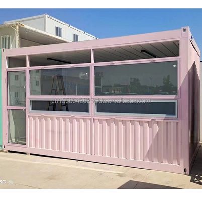 Estante de kiosco de tienda de conveniencia en contenedor de paquete plano para restaurantes de comida rápida y cafeterías