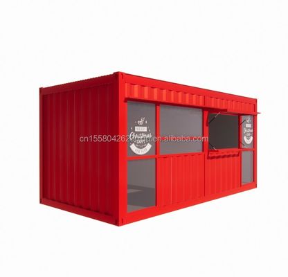 Estante de kiosco de tienda de conveniencia en contenedor de paquete plano para restaurantes de comida rápida y cafeterías