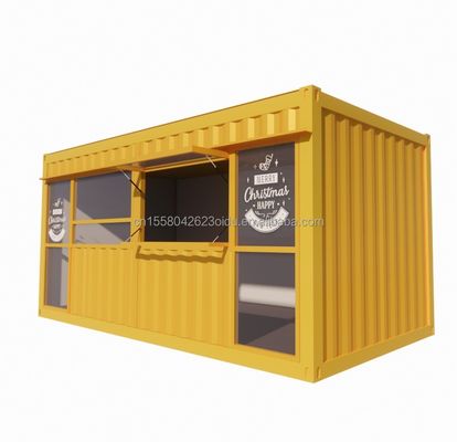 Estante de kiosco de tienda de conveniencia en contenedor de paquete plano para restaurantes de comida rápida y cafeterías