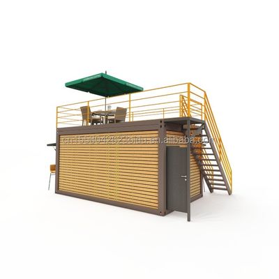 20 pies de contenedor de café bar portátil tienda prefabricada con diseño de contenedor y 50/75/100 mm de onda paneles de sándwich paredes