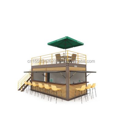 20 pies de contenedor de café bar portátil tienda prefabricada con diseño de contenedor y 50/75/100 mm de onda paneles de sándwich paredes