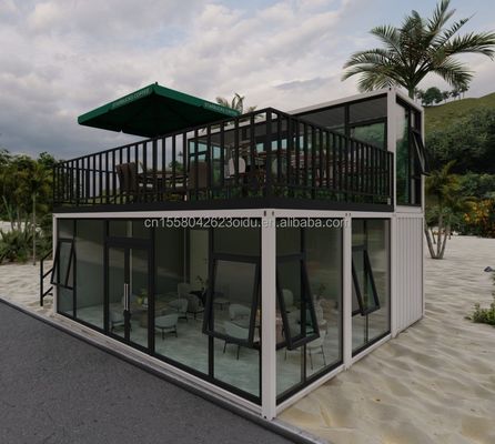 Cuadro de acero galvanizado de flexión Contenedor de envío móvil Tiendas de contenedores de bar Contenedor de café móvil Contiene casa prefabricada