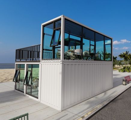 Cuadro de acero galvanizado de flexión Contenedor de envío móvil Tiendas de contenedores de bar Contenedor de café móvil Contiene casa prefabricada