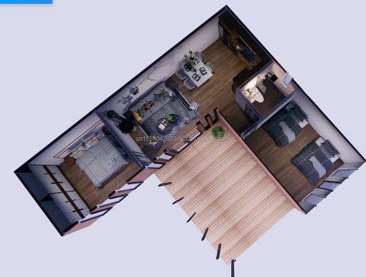 Solución de vida ecológica de color personalizado Casas de acero prefabricadas combinadas con opciones de 20 pies o 40 pies y casas de contenedores