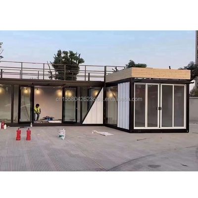 Solución de vida ecológica de color personalizado Casas de acero prefabricadas combinadas con opciones de 20 pies o 40 pies y casas de contenedores