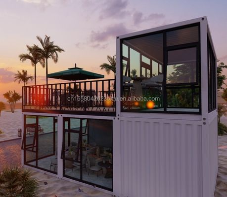 Cuadro de acero galvanizado de flexión Contenedor de envío móvil Tiendas de contenedores de bar Contenedor de café móvil Contiene casa prefabricada